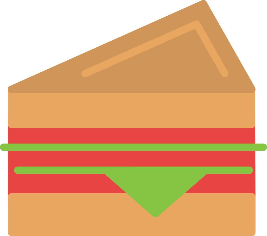sándwich, plano, icono vector