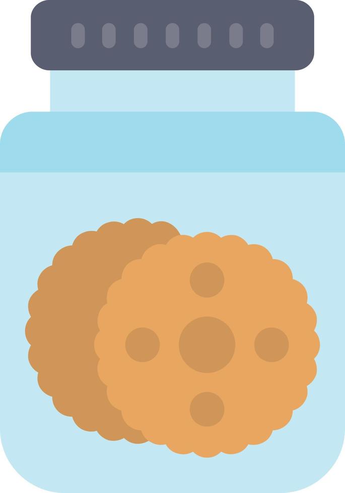 icono plano de tarro de galletas vector