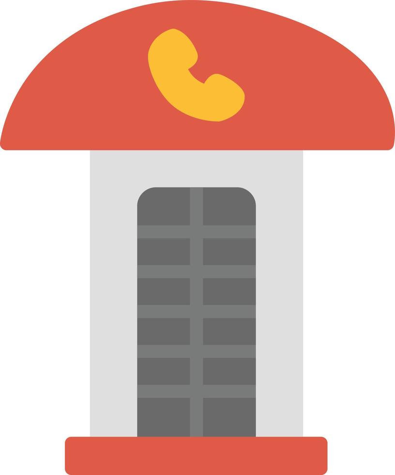 icono plano de cabina telefónica vector