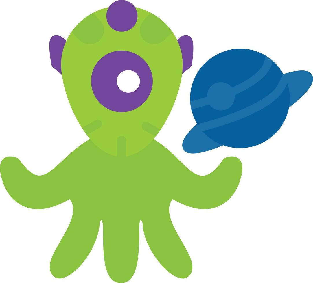 Space Alien Flat Icon vector