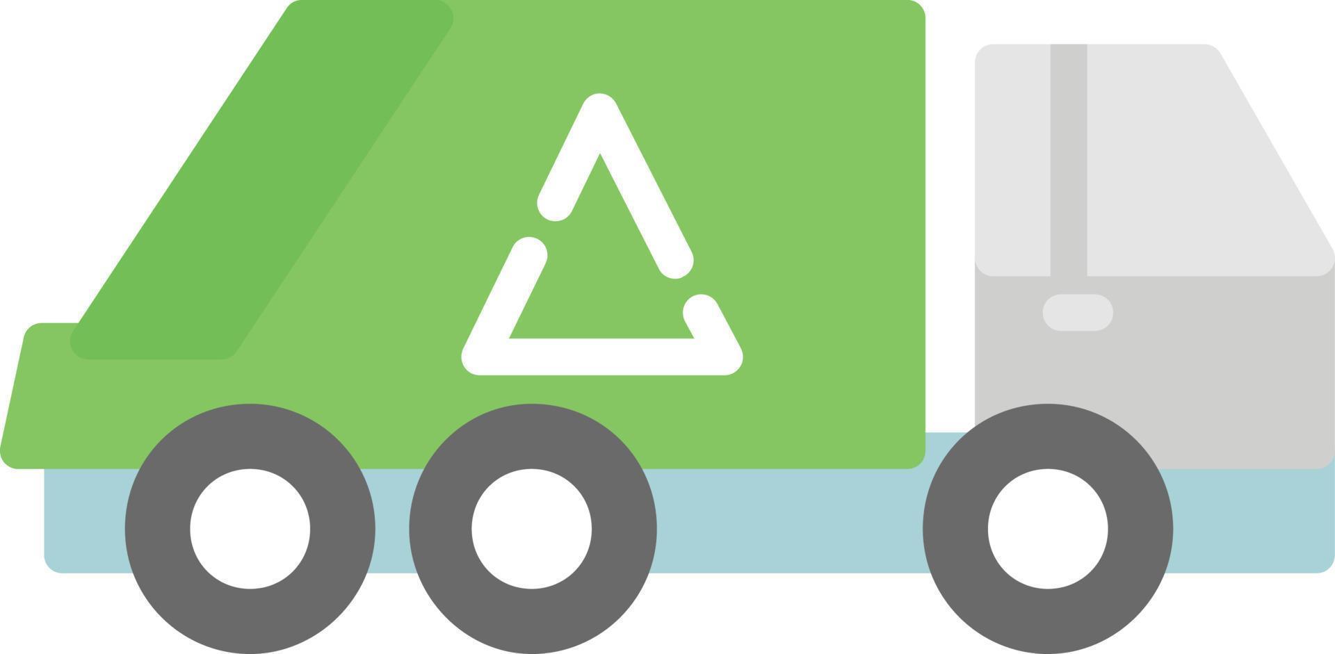 Trash Truck Flat Icon vector