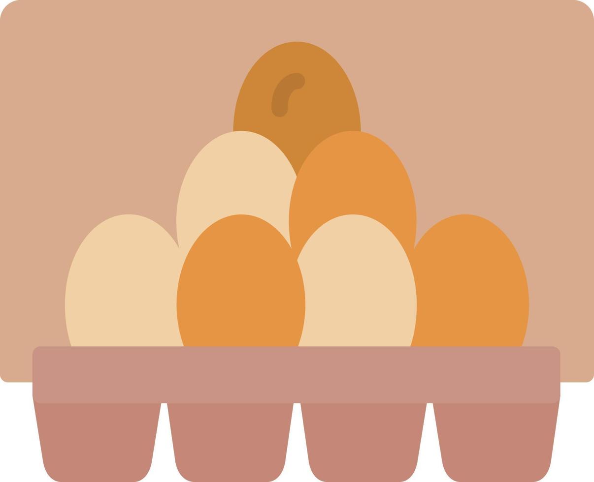 icono plano de cartón de huevos vector