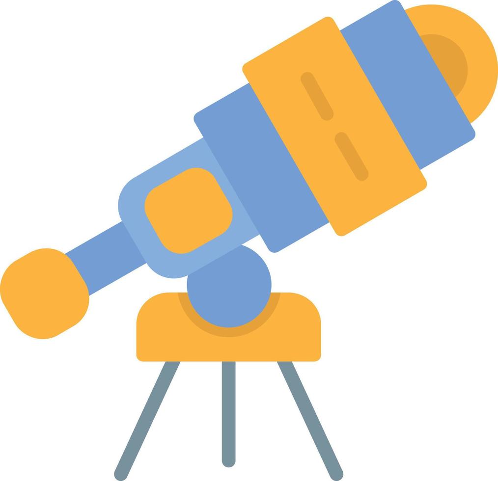 icono de telescopio plano vector