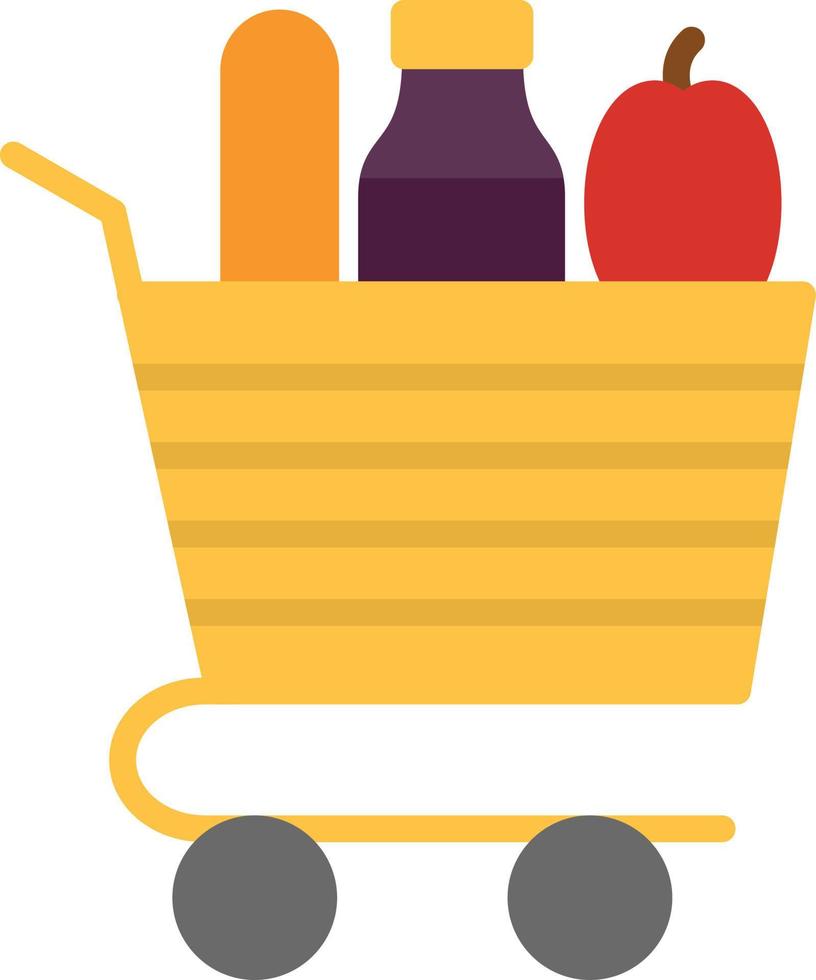 carrito de compras, plano, icono vector