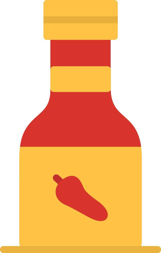 icono plano de botella de salsa vector