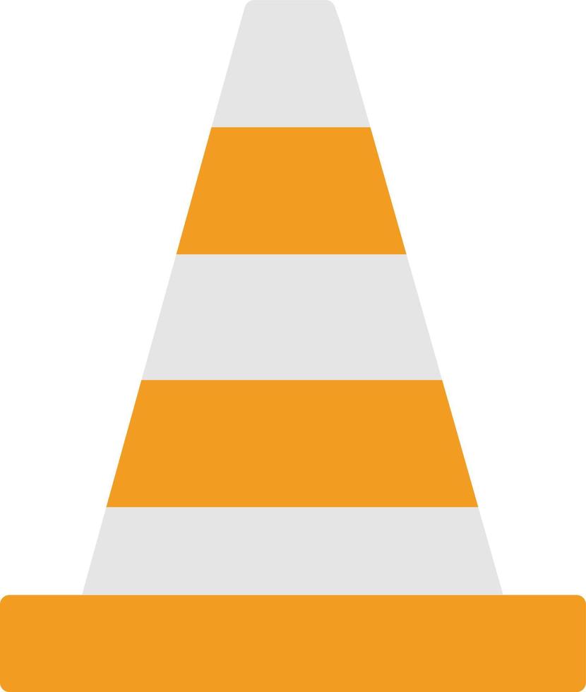 Traffic Cone Flat Icon vector