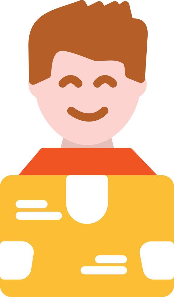 Delivery Man Flat Icon vector