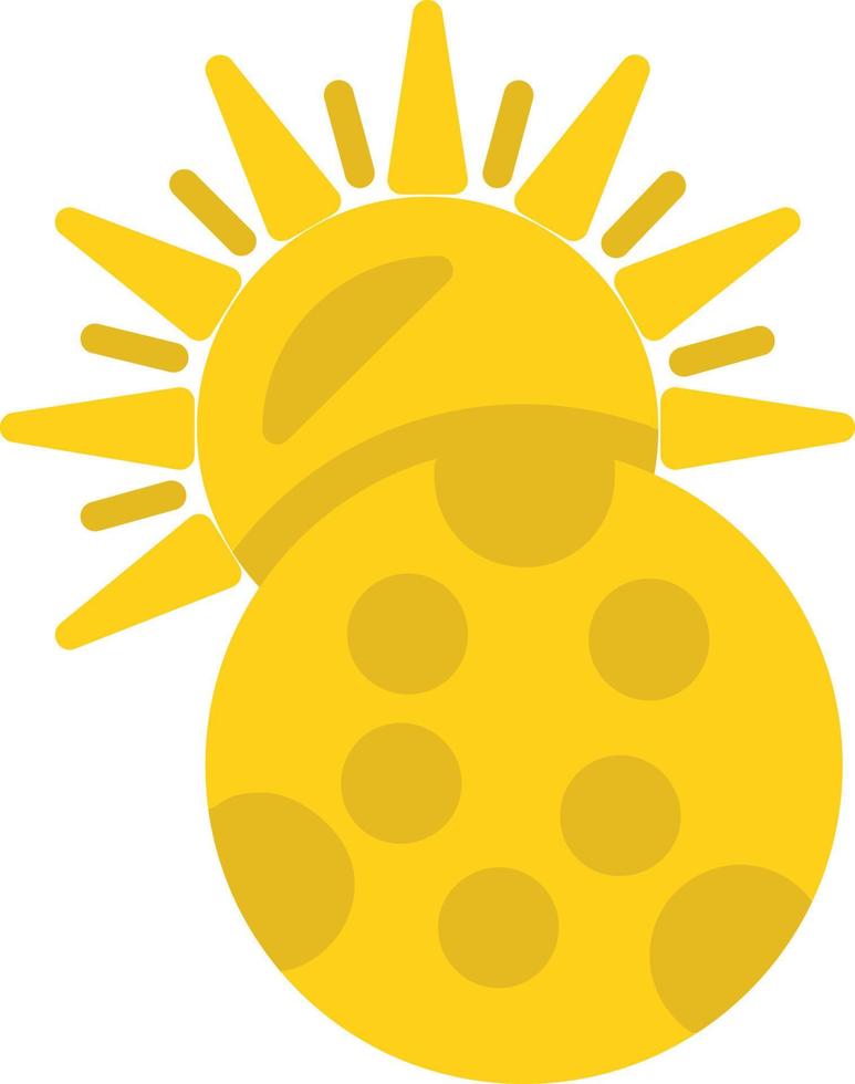 Moon and Sun Flat Icon vector