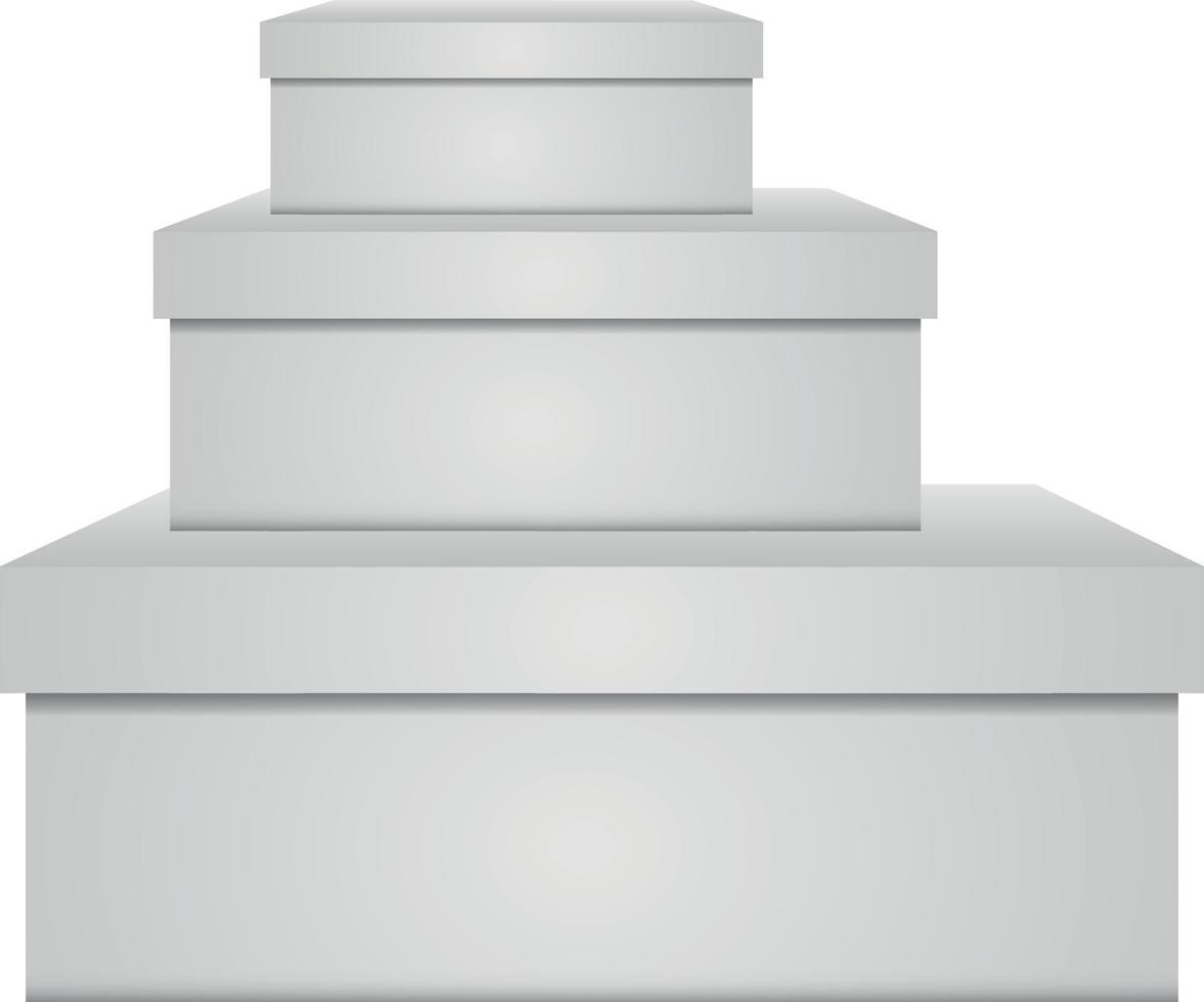 White blank cardboard boxes in various shapes and sizes vector