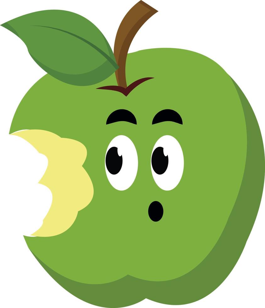 manzana verde, ilustración, vector sobre fondo blanco.