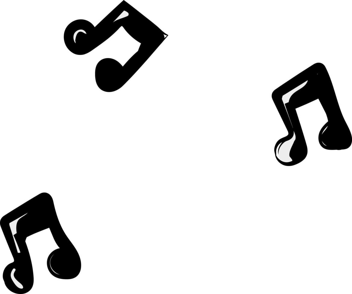 Music notes, illustration, vector on white background.