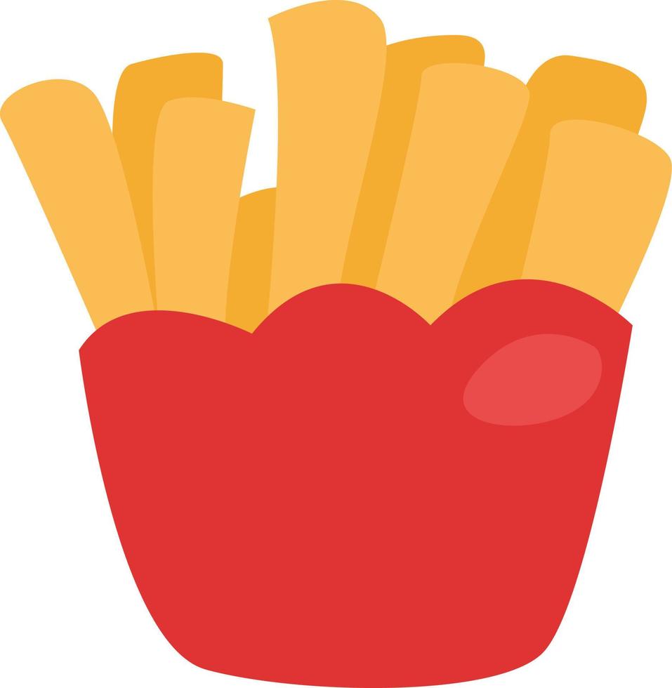 Fastfood fries, illustration, vector on a white background.