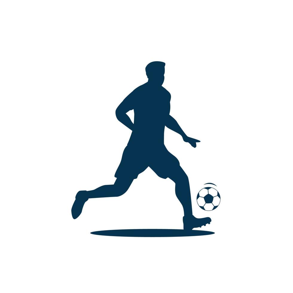 vector graphic of soccer player silhouette isolated on white background