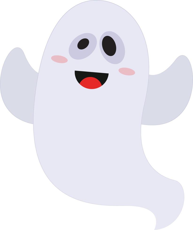 fantasma sonriente, ilustración, vector sobre fondo blanco.