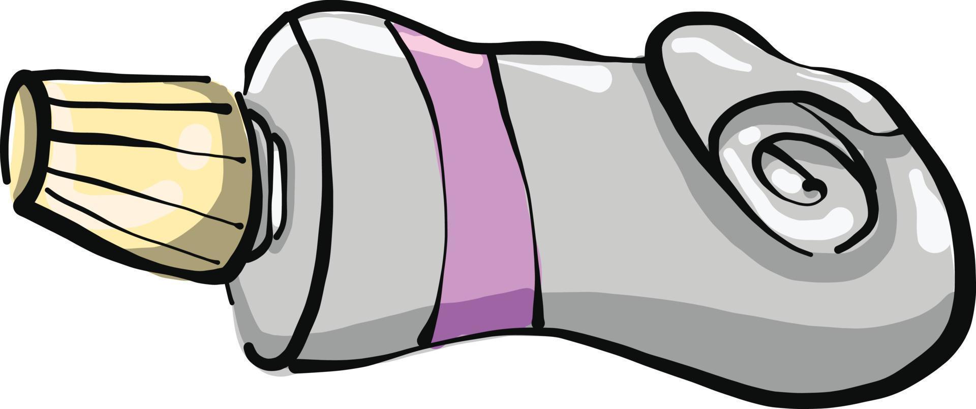 Purple paint in a tube, illustration, vector on a white background.