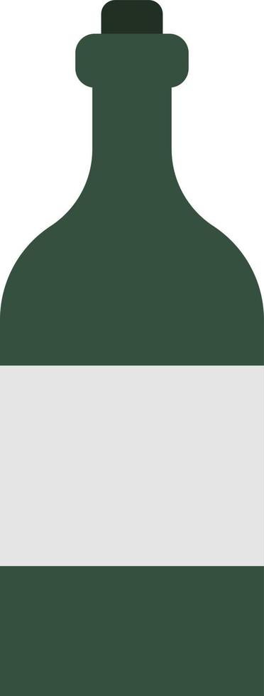 Green gin bottle, illustration, on a white background. vector