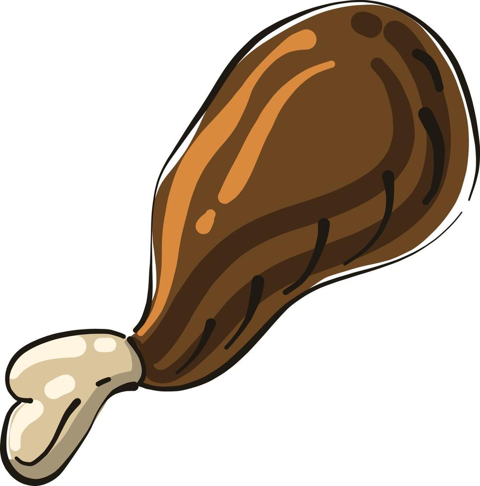 Chicken meat, illustration, vector on white background.