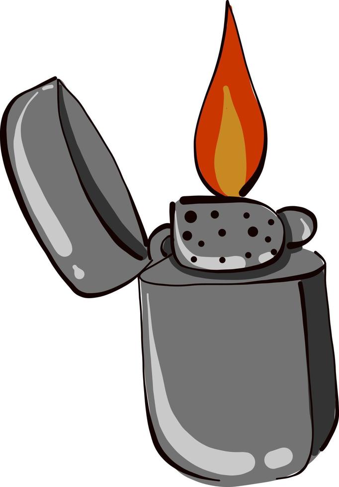 Metal lighter, illustration, vector on white background.