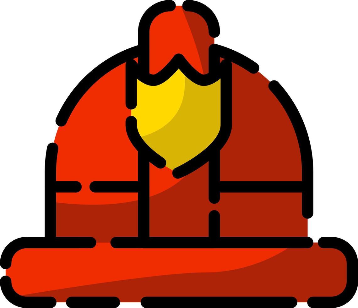 Firefighter helmet , illustration, vector on a white background.