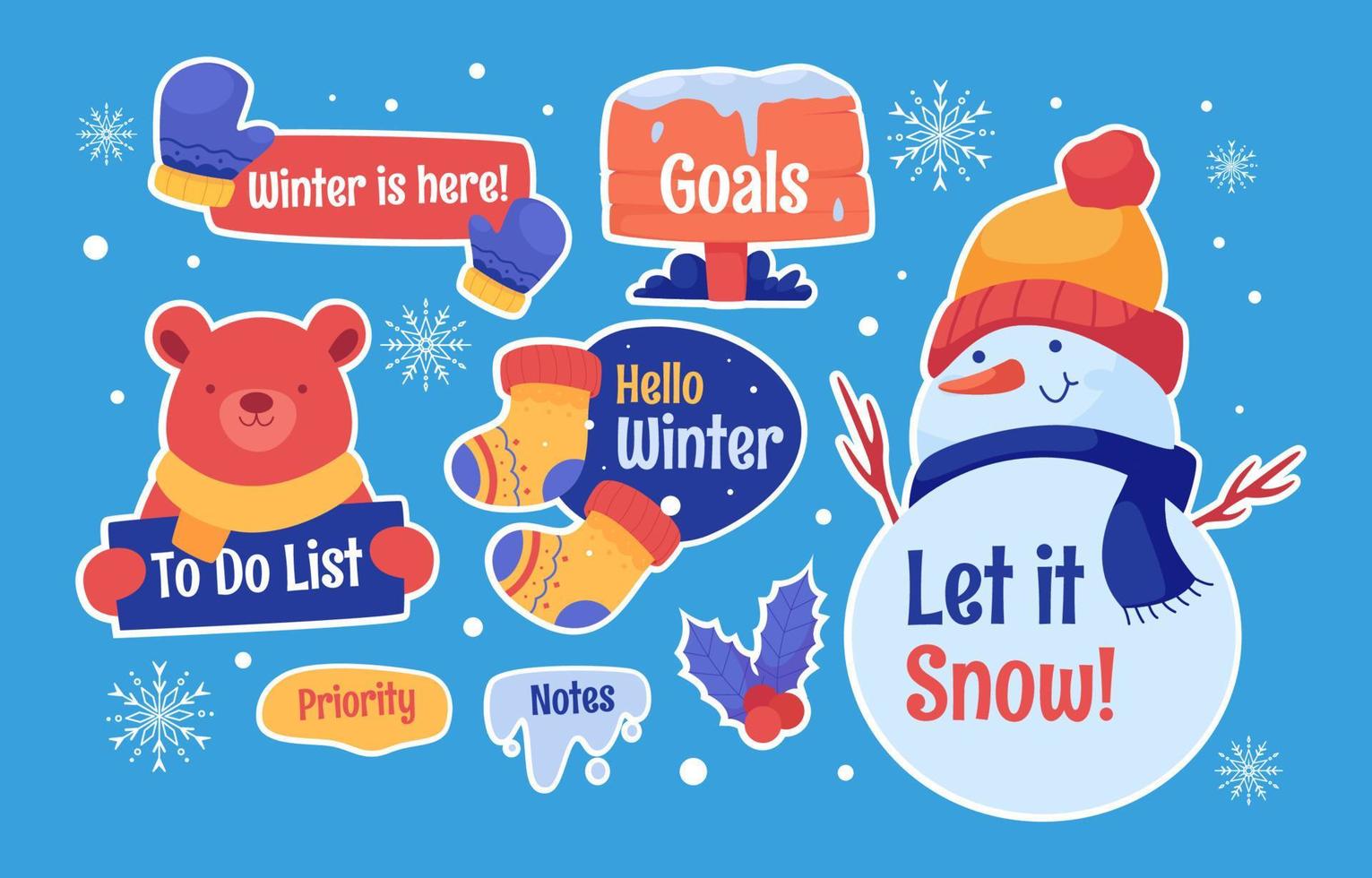 Winter Journal Sticker vector