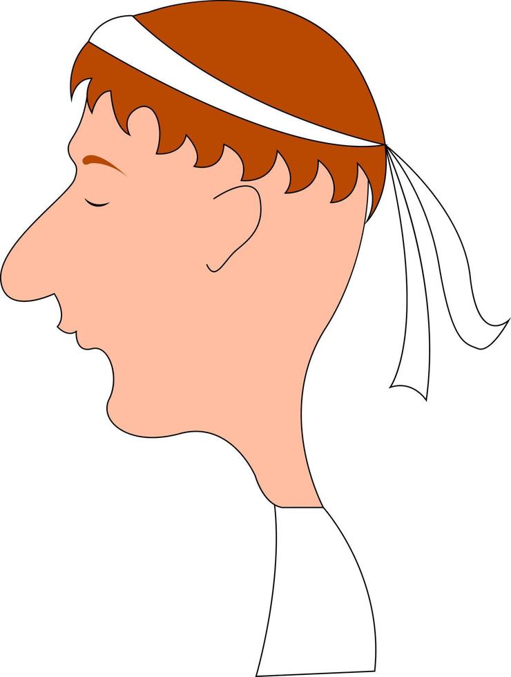 Man with white kimono, illustration, vector on white background