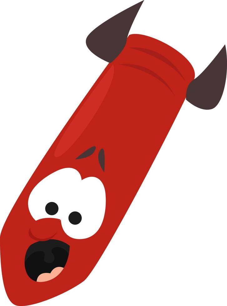 Red rocket , illustration, vector on white background 13664165 Vector