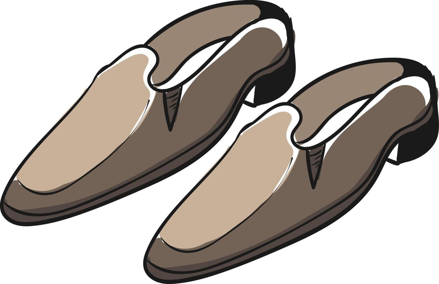 Brown men shoes, illustration, vector on white background