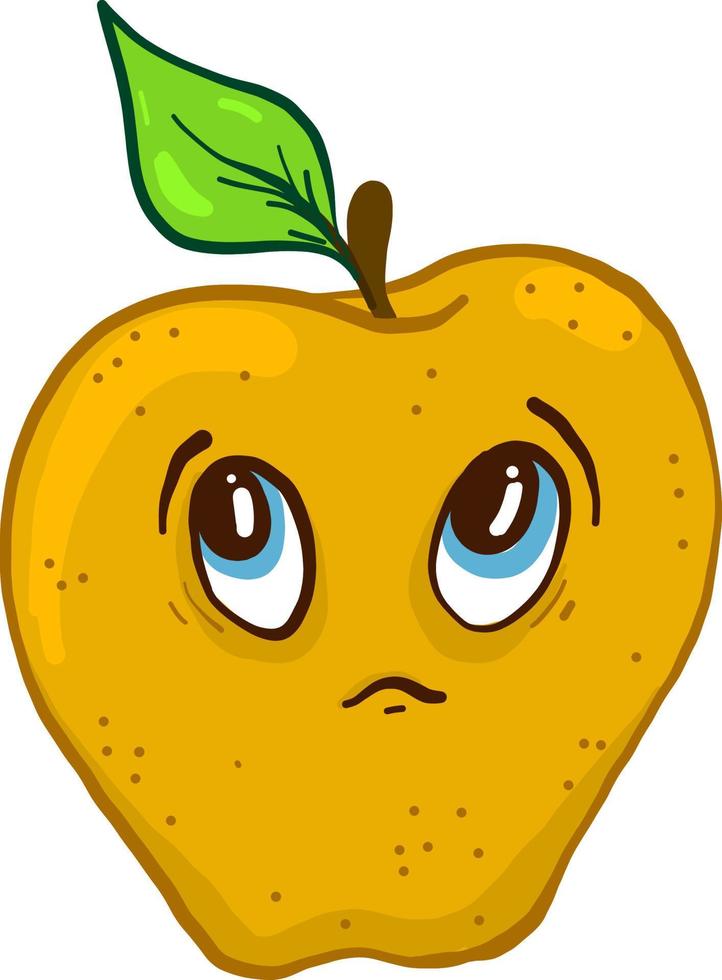 Yellow apple ,illustration, vector on white background