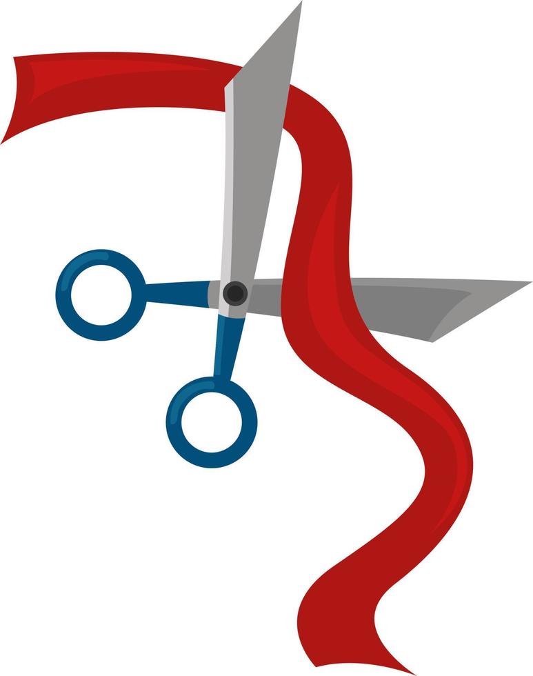 Red ribbon, illustration, vector on white background.