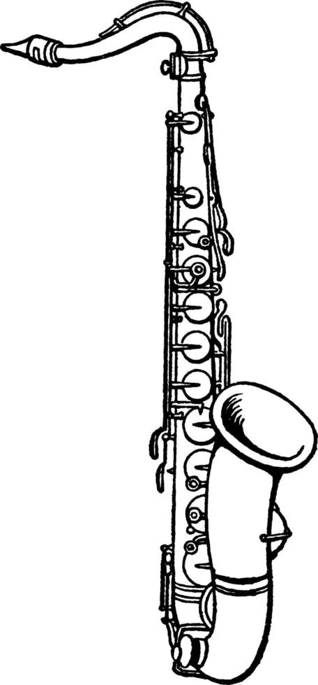 Saxophone, vintage illustration. vector