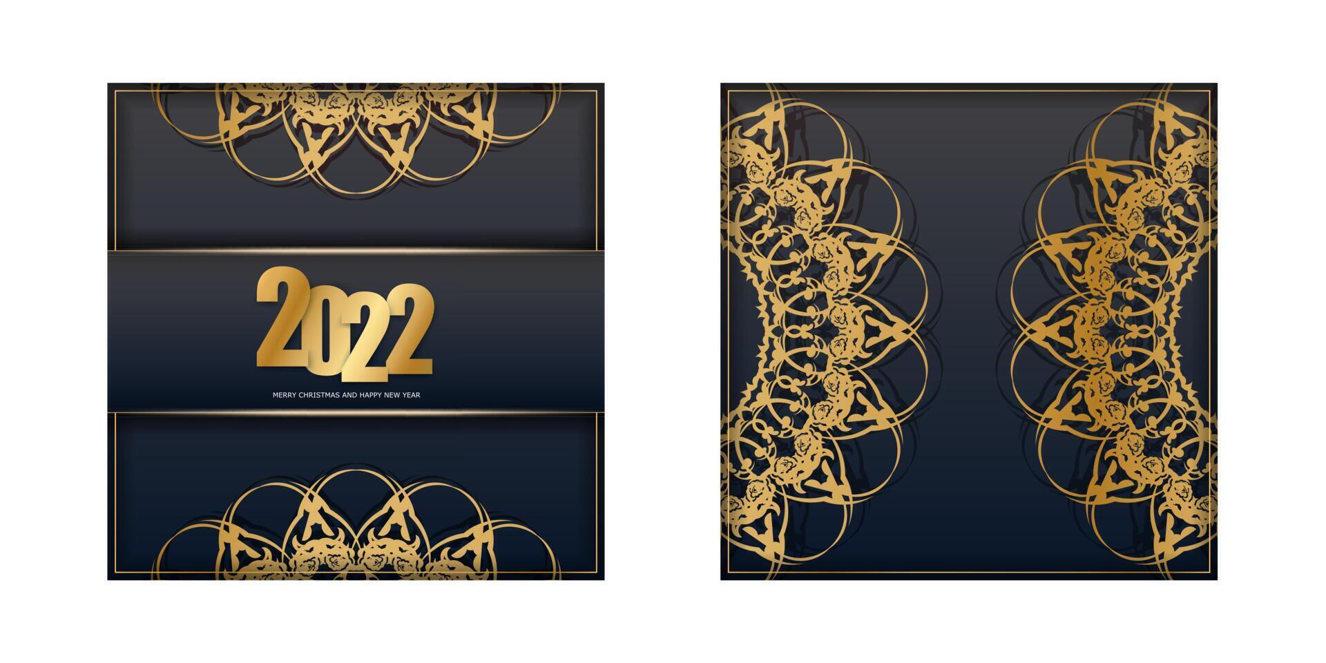 Two black and gold cards with gold ornaments vector