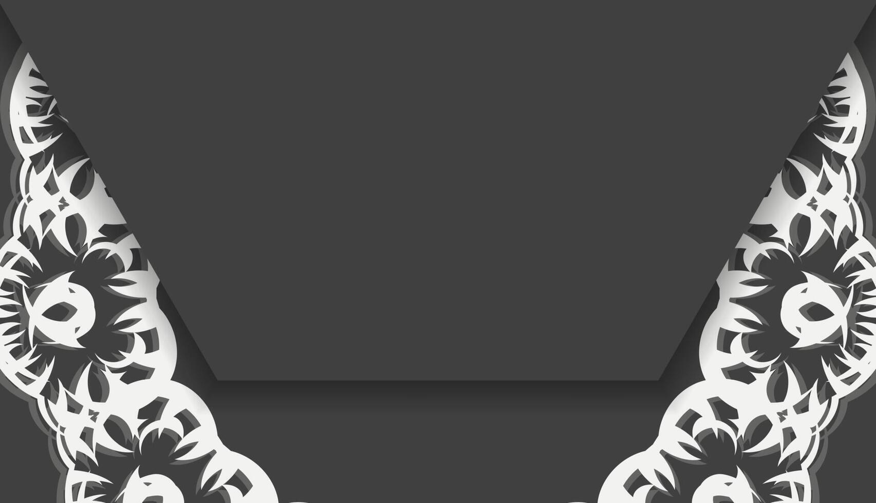 Black banner with vintage white pattern for logo design vector