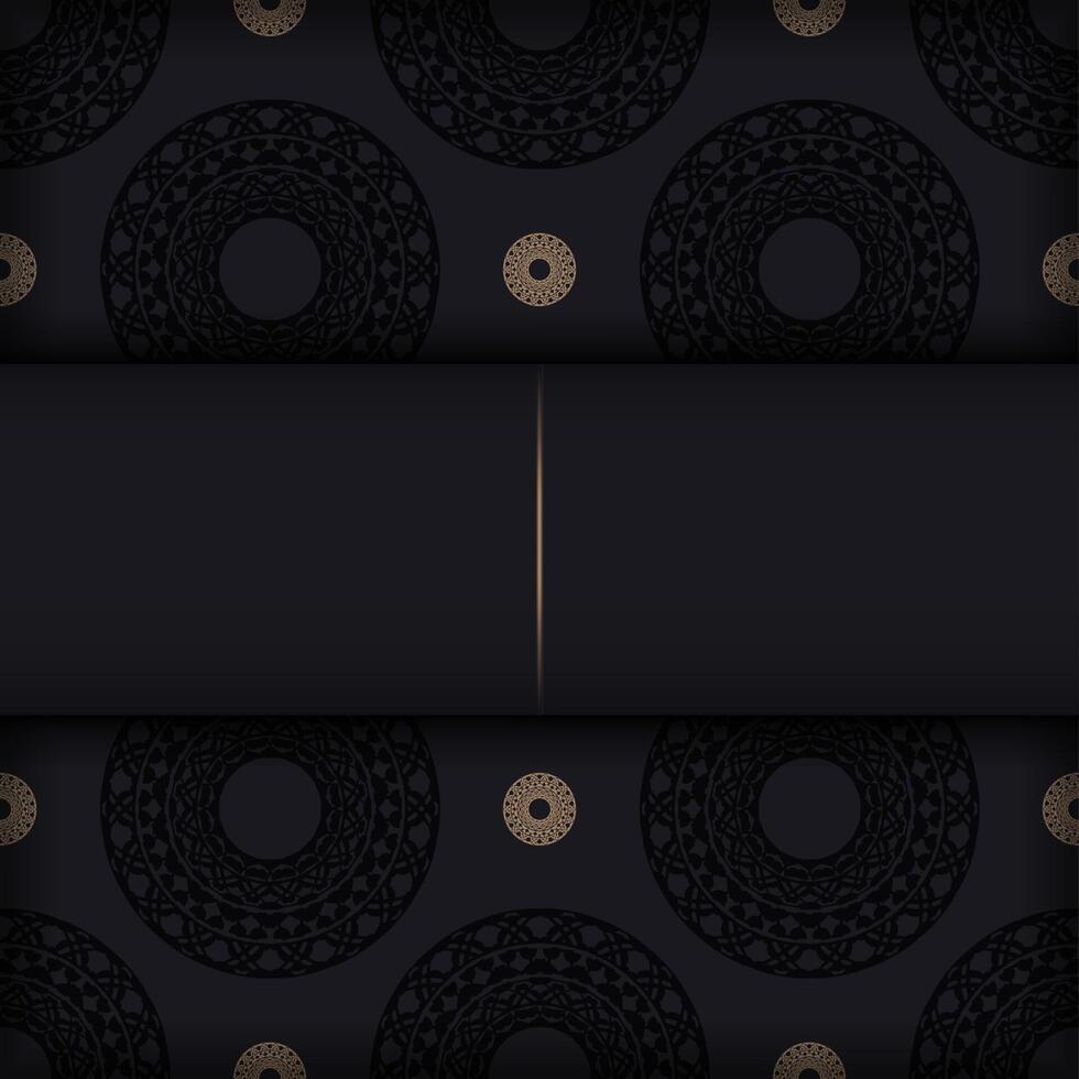 Black and gold pattern with a black background vector