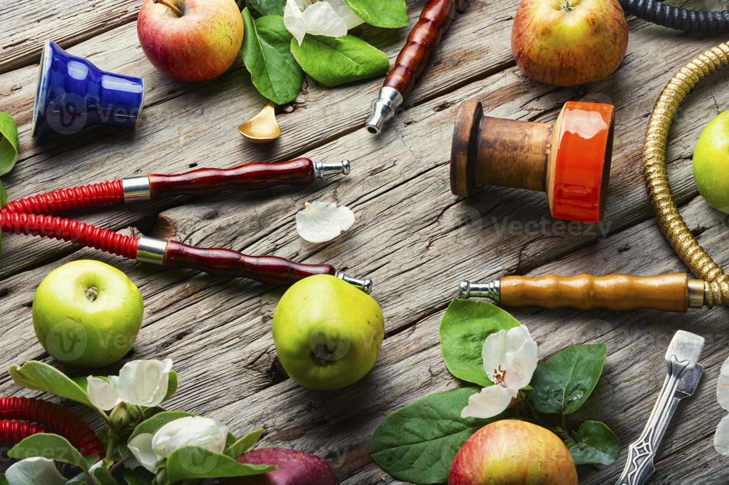 Oriental apple smoking hookah photo