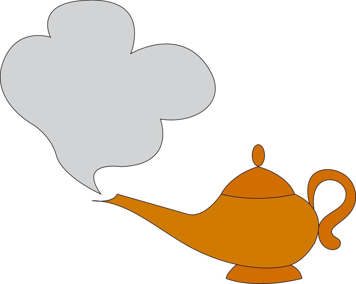 A genie lamp, vector or color illustration.