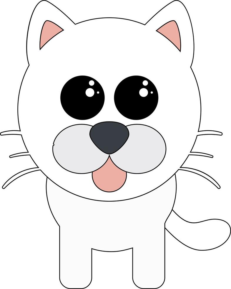 White cute dog, illustration, vector on white background