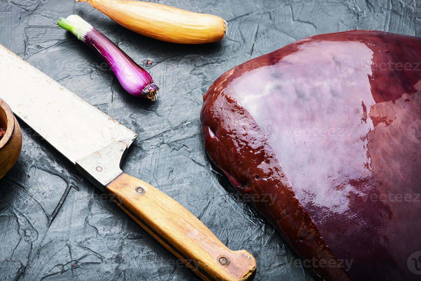 Raw beef liver photo