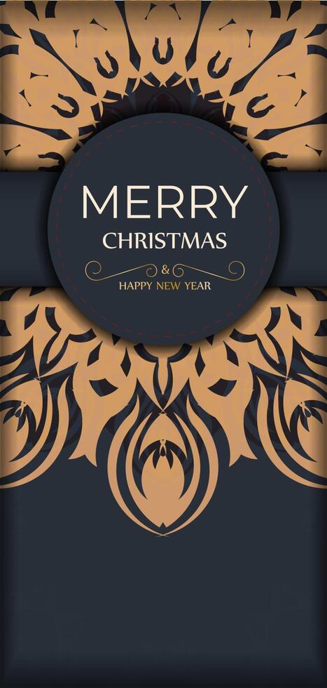 Merry Christmas Print ready gray card design with orange winter patterns. Happy new year poster template and abstract ornament. vector