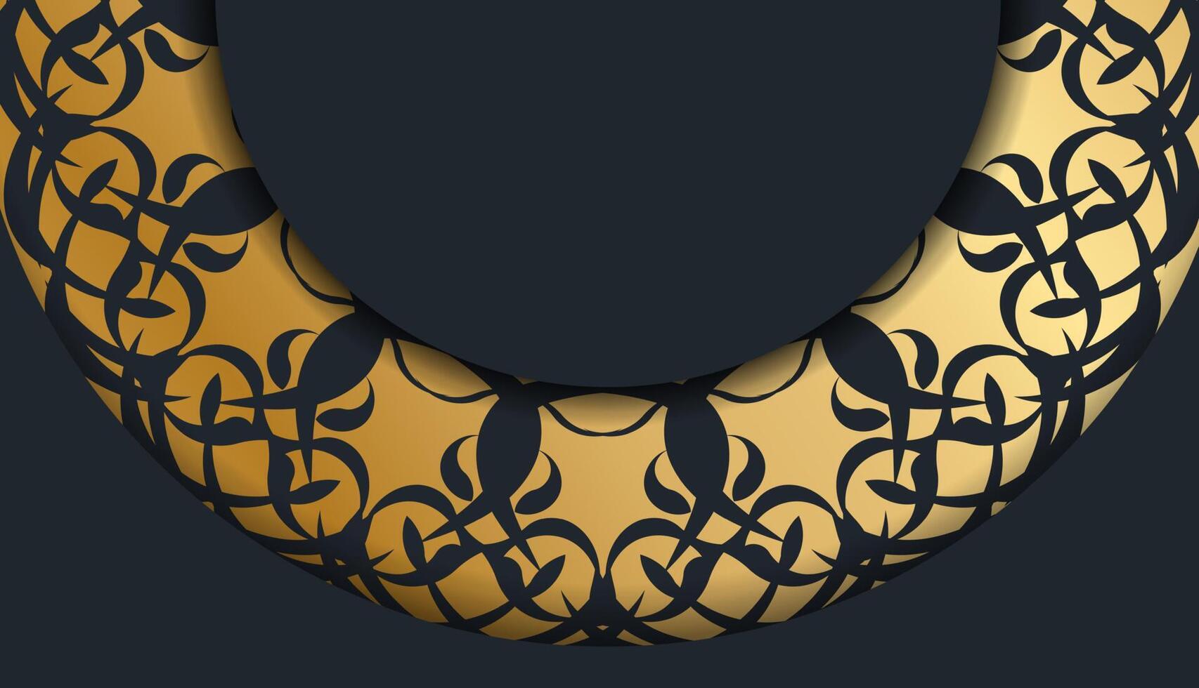 Postcard in black with a Greek brown pattern for your congratulations. vector