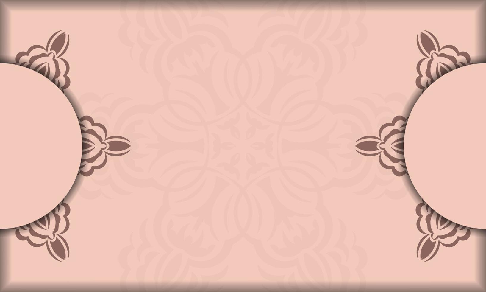 Pink brochure with luxurious ornamentation for your congratulations. vector