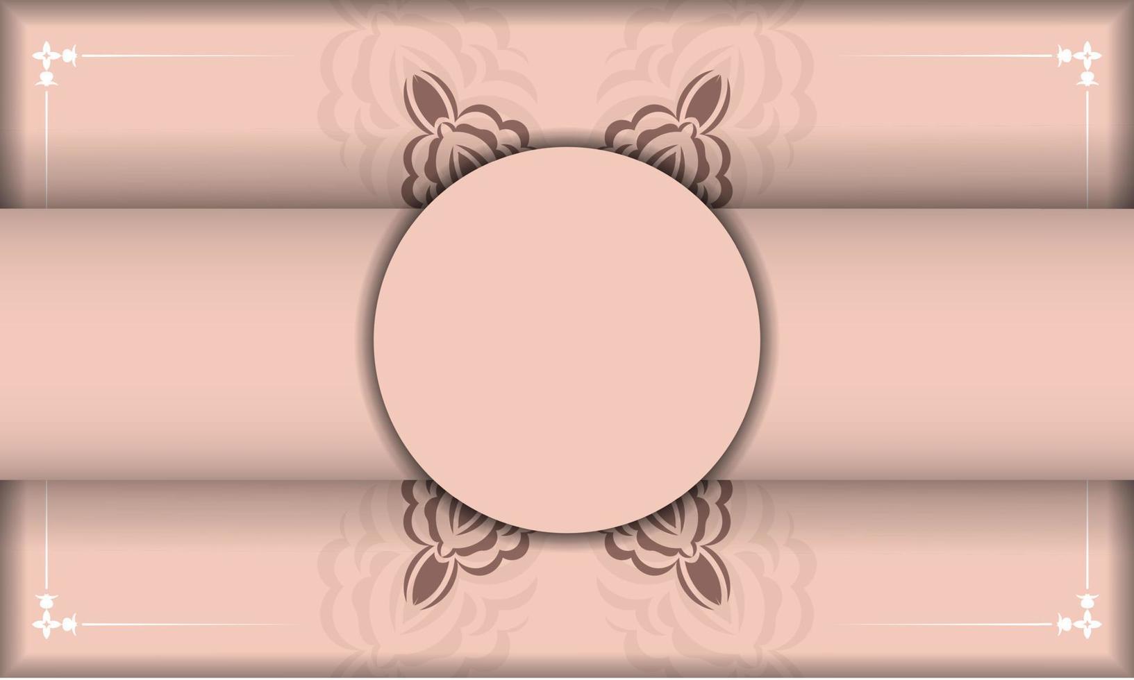 folleto de color rosa con patrón de lujo para su diseño. vector