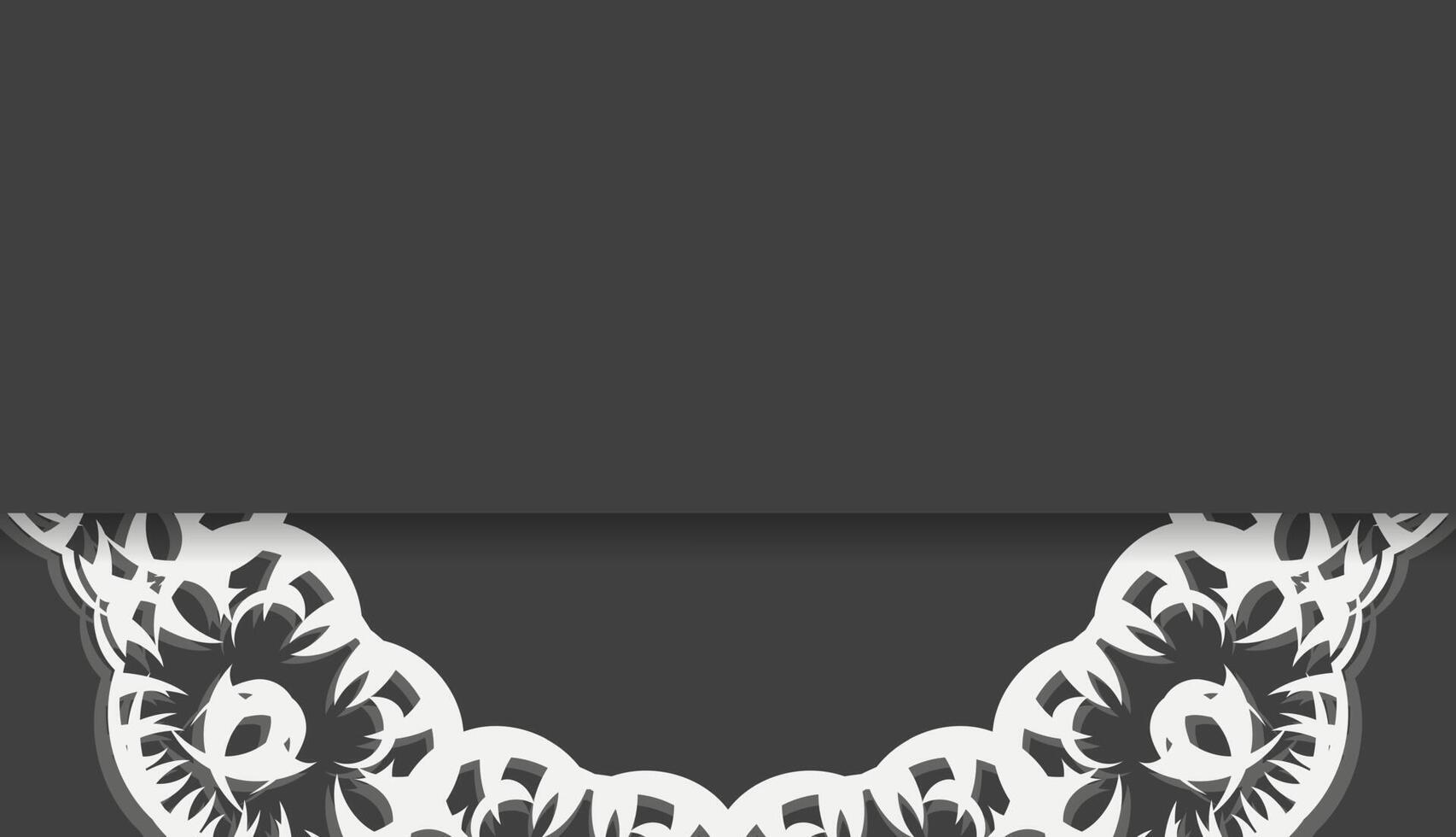 Black banner with Indian white pattern for logo design vector