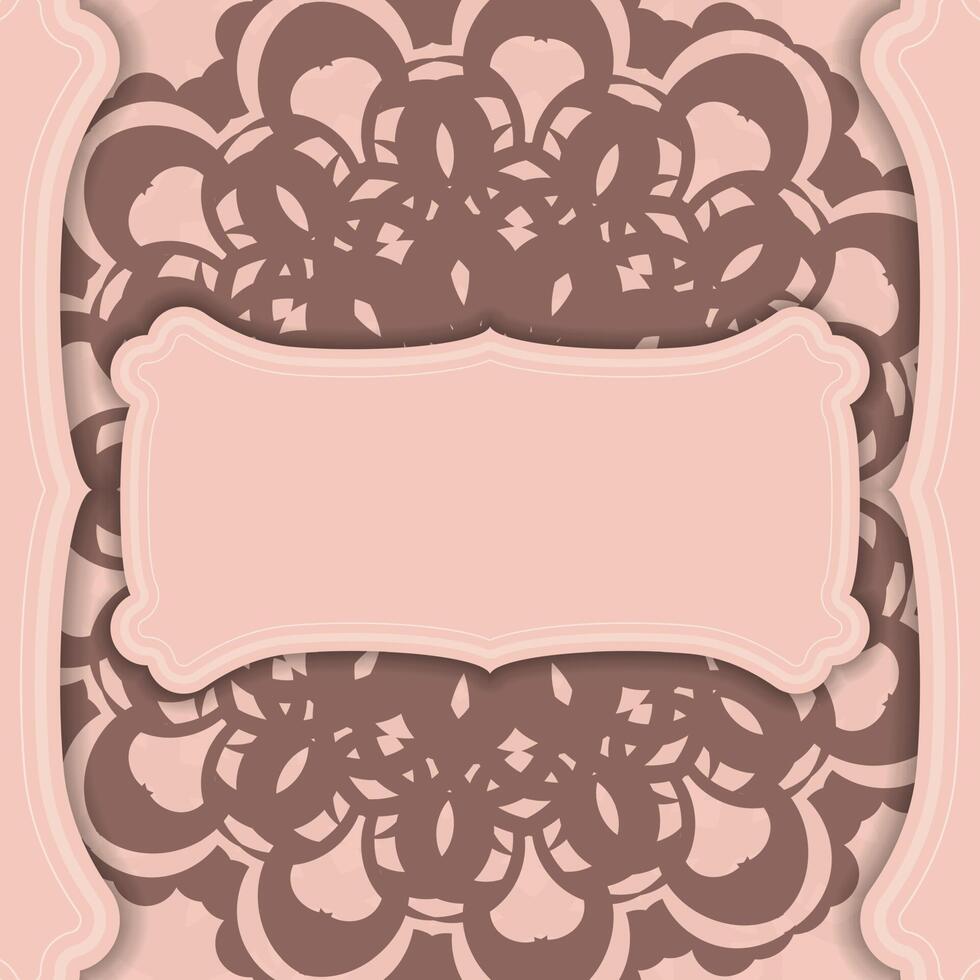A brown and pink background with a lace pattern vector
