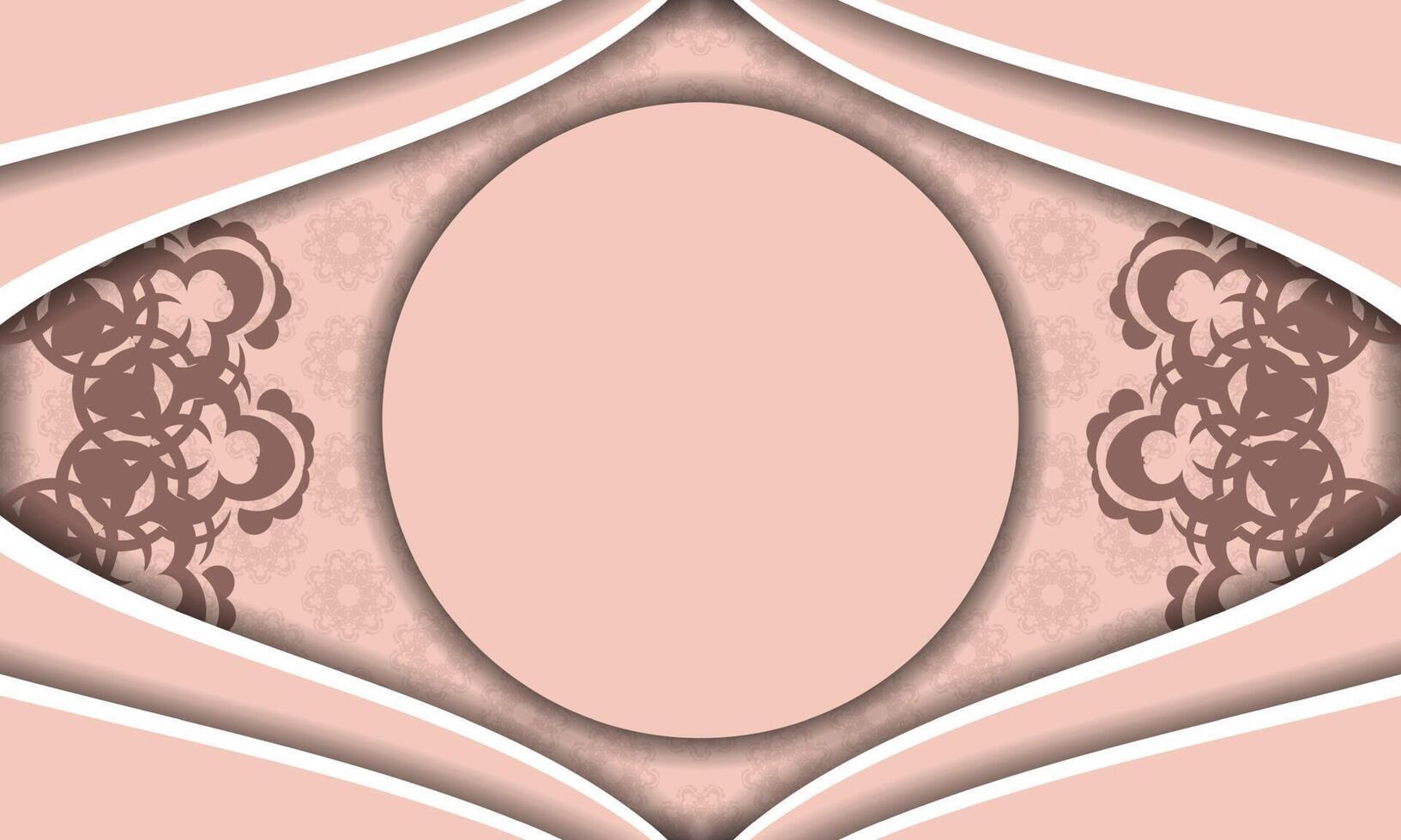 A pink and brown frame with a large oval in the center vector