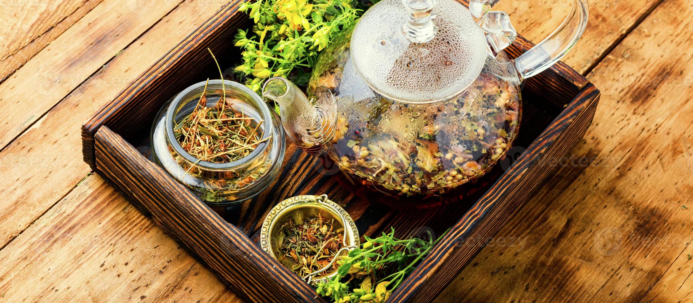 Hypericum in herbal medicine,alternative medicine photo