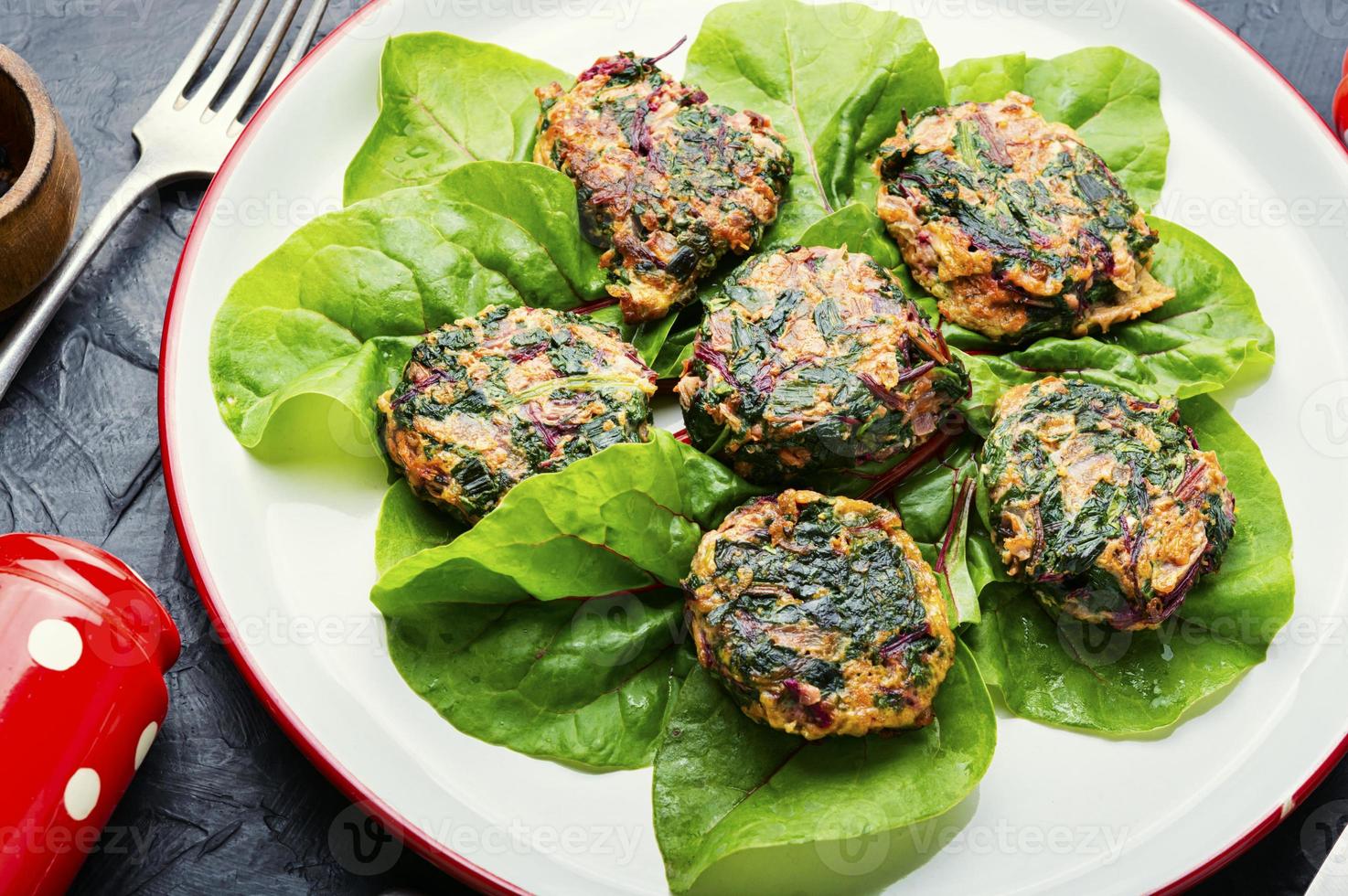 Tasty vegetable cutlet from greens photo