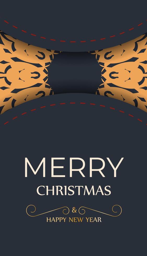 Christmas card with a bottle of champagne on a black background vector