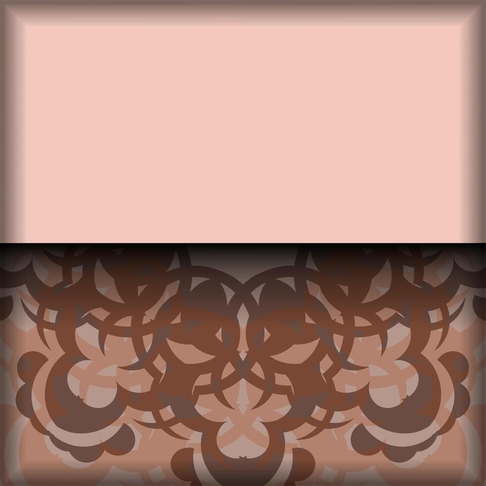Pink Indian pattern brochure for your brand. vector