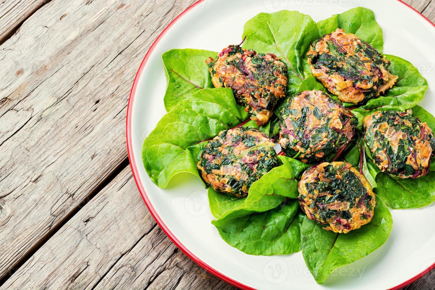 Tasty vegetable cutlet from greens photo