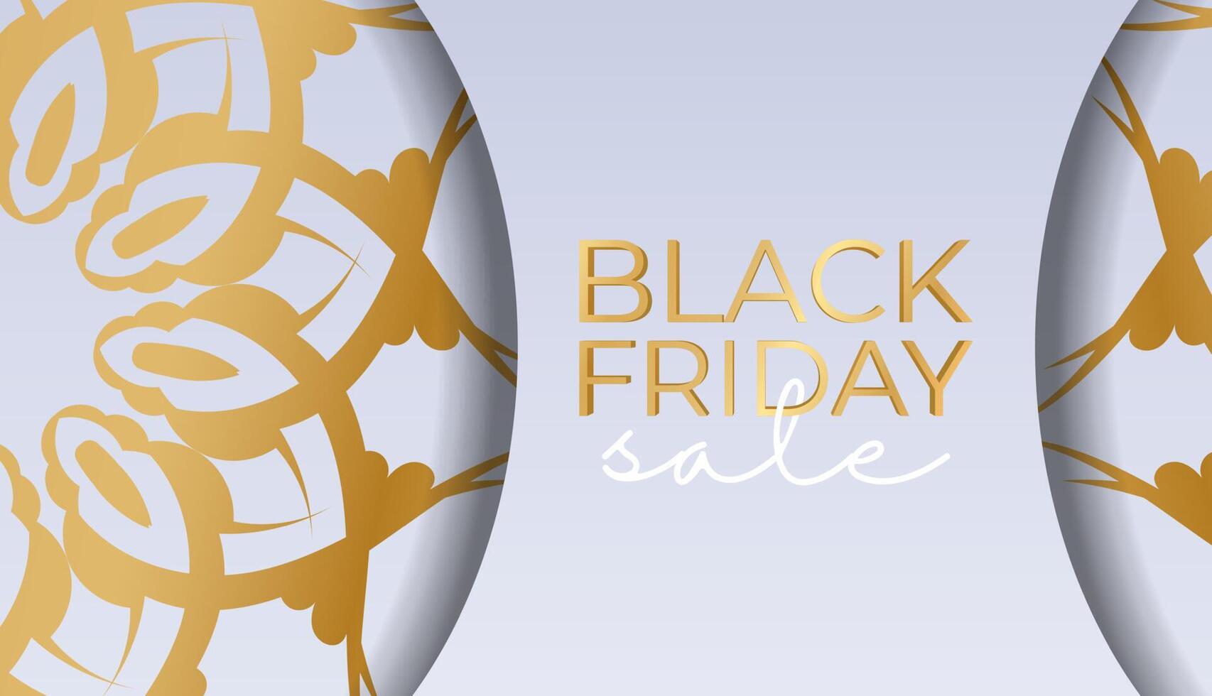 Poster for black friday beige color with abstract ornament vector